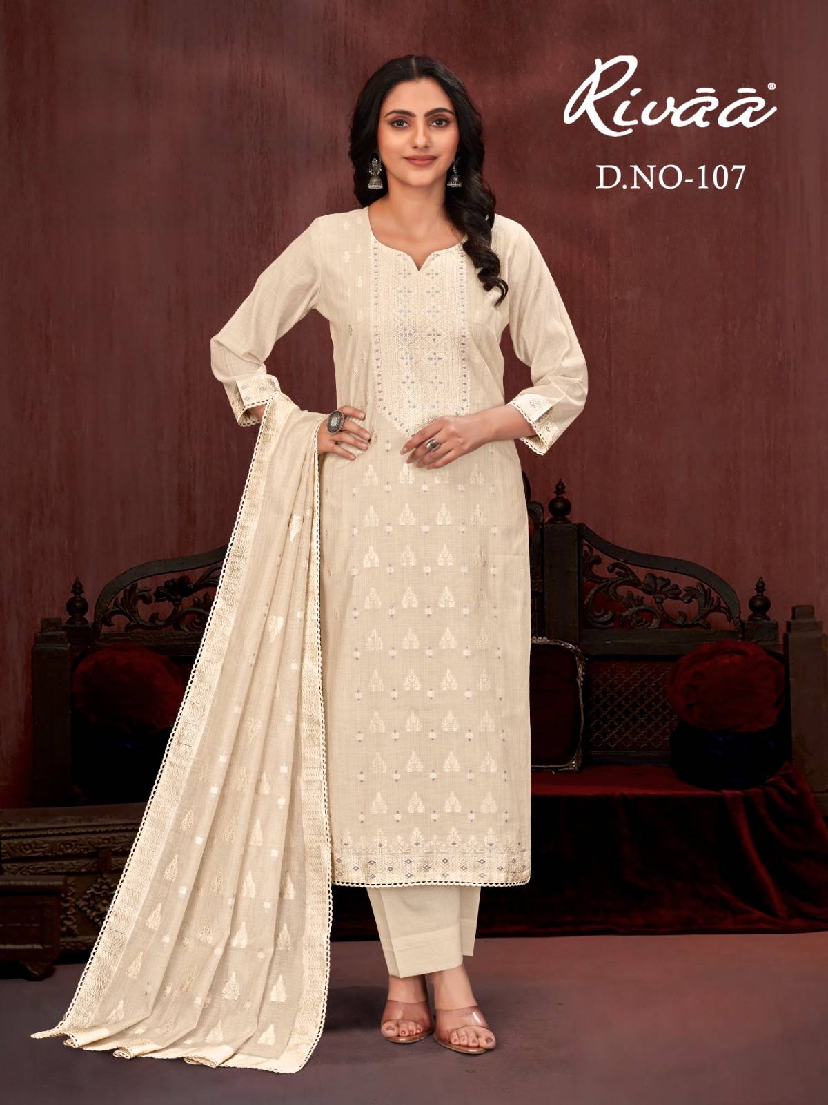 105 Series By Rivaa Stylish Beautiful Colourful Jacquard Dresses At Wholesale Price